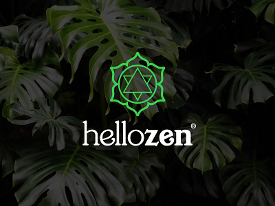 hellozen black cannabis cbd green logo logotype minimal nutrition oil sign symbol zen