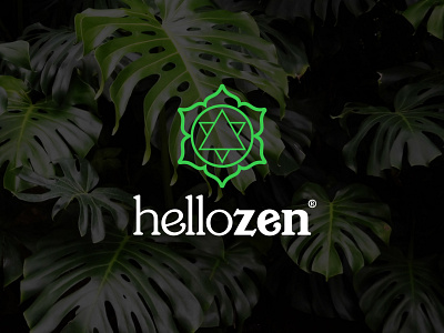 hellozen black cannabis cbd green logo logotype minimal nutrition oil sign symbol zen