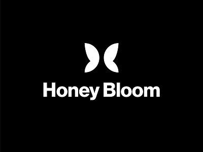 Honey Bloom black bloom brand cannabis cbd honey logo logotype minimal sign weeb wellness white