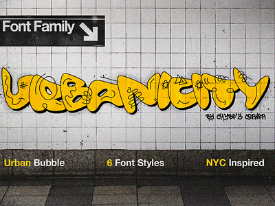 Urbanicity - NYC Inspired Bubble Font art artist brooklyn bubble bubble font font graffiti new york nyc poster street street art subway typographic urban
