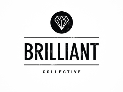 Brilliant Collective black condensed diamond logo white