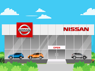 Nissan Showroom design illustration vector