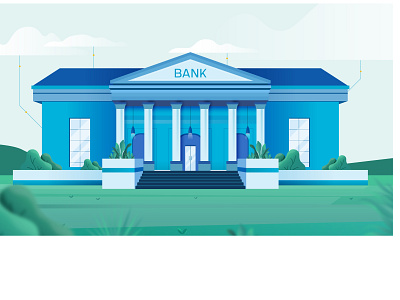 Bank animation branding design flat illustration illustrator minimal vector