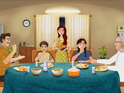 Family Time animation design flat illustration illustrator vector