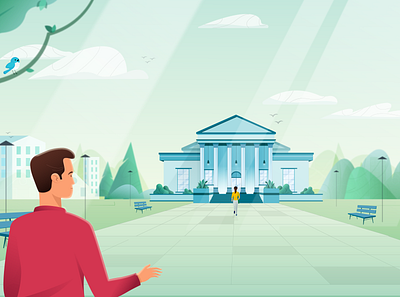 Bank House animation design flat illustration illustrator vector