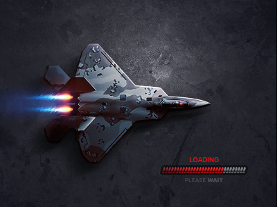 F-22 Raptor dark fighter game loading military photoshop preloader