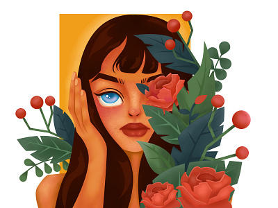 Blooming girl design illustration