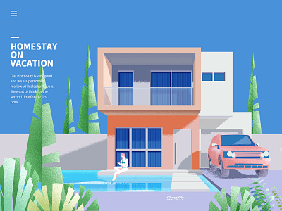 pure and fresh house design illustration ui