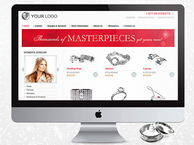 Ecommerce - Jewelry Website Design ecommerce jewelry product shopping ui website