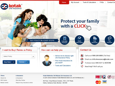 Kotak life Insurance brand design insurance ui website