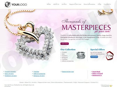 Website Design for Jeweller ecommerce jewelry product shopping ui website