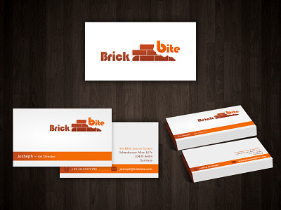 Brickbite branding logo orange visiting card