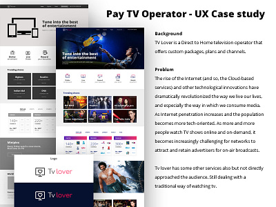 Pay TV Operator - UX Case study branding information architecture interaction design material design product design ui ux ux case study visual design website