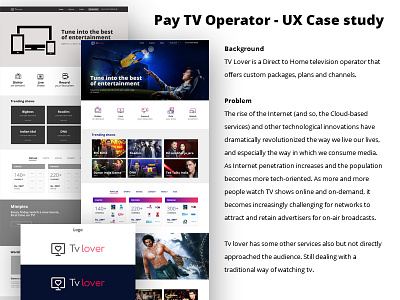 Pay TV Operator - UX Case study