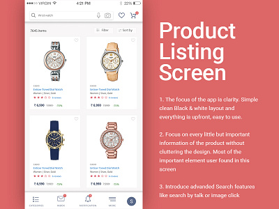 Product Listing Page Mobile