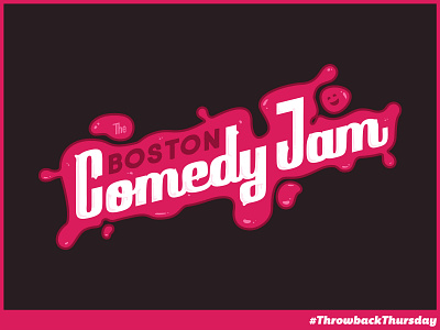 Boston Comedy Jam Logo | #TBT boston branding comedian comedy design jam laugh logo new bedford pink poster smile theater typography vector
