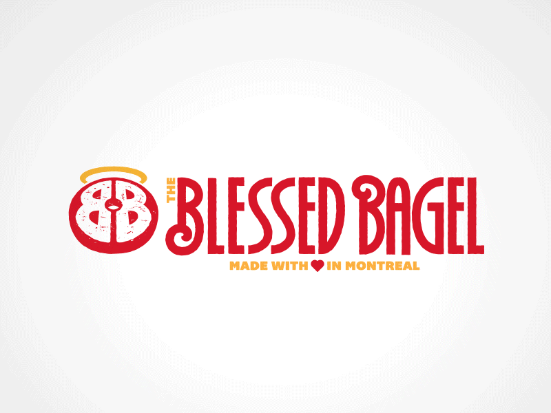 The Blessed Bagel | Branding bagel blessed branding cafe coffee design halo icon illustration kosher logo love montreal typography vector