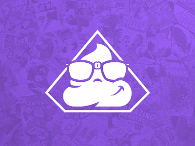BS Comix Icon | Branding boston branding comics design geek glasses icon logo nerd new bedford poop purple social media vector