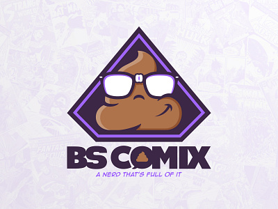 BS Comix Logo | Branding boston branding comics design geek glasses icon logo nerd new bedford poop social media typography vector