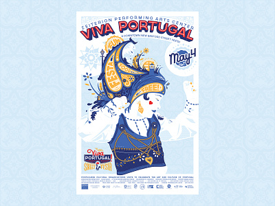 Viva Portugal | 2019 Poster anchor boston branding design festa festival flowers food guitar guitarra illustration lighthouse logo music new bedford portugal rooster theater typography vector