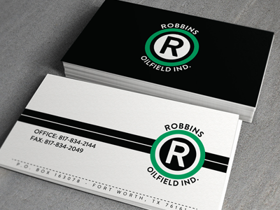 Robbins Oilfield Business Card business card logo