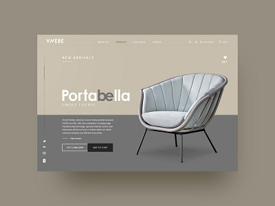 web design VIVERE Portabella Lounge Chaire branding design ecommerce furniture interface interior typography ui uidesign ux uxdesign web webdesign website