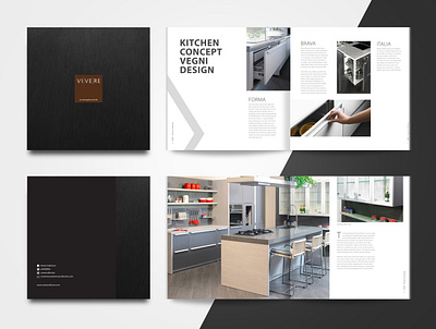 VIVERE Kitchen Catalogue black black white book book cover branding catalogue company profile design furniture typography wardrobe white