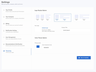 Setting Screen Design