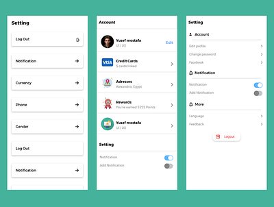 Setting app branding design mobile ui