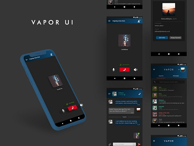 Vapor UI - A Gaming Messenger Homage android messenger app mobile app ui ux