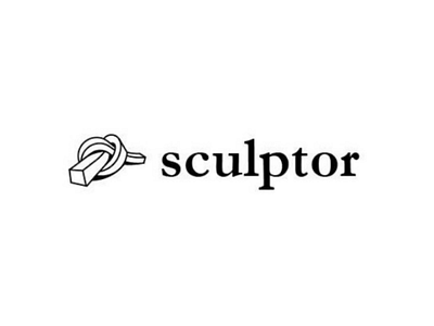 Sculptor 3d black and white branding concept identity logo logo design minimalistic vector