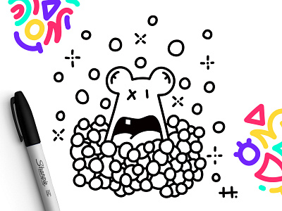 BUBBLES 🐹 affinity designer animal bath bathroom beauty black and white bubble bubbles doodle drawing illustration relaxing