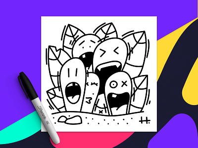 FRIENDS 🤪 Doodle illustration affinity designer black and white character character design doodle drawing friend friends illustration ipad pro vector