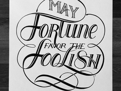 May fortune favor the foolish. coffee handlettering lettering type typography