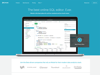 Multi-Query Editor Landing Page analytics landing page mode sql web