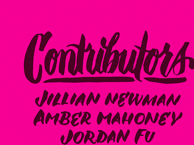 Miserable & Worthless contributors page brush lettering miserable miserable and worthless worthless