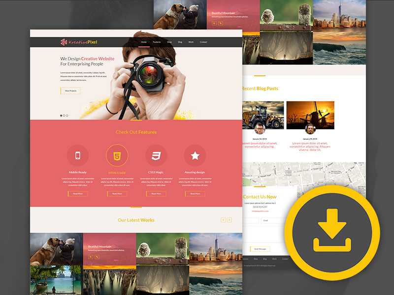 Free WIP Template PSD psd free layout design flat design clean flat website layout web template uiux freebie agileinfoways