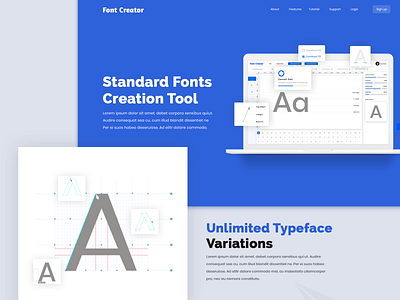 Font Creator Tool creation fonts landingpage software tool website design