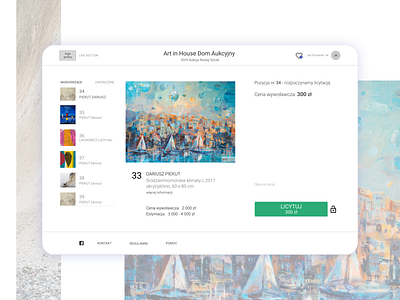 The Web App for live art auction art design ui ux web webdesign website design