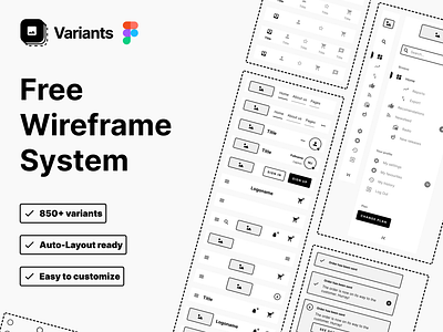 Free wireframe system - Variants