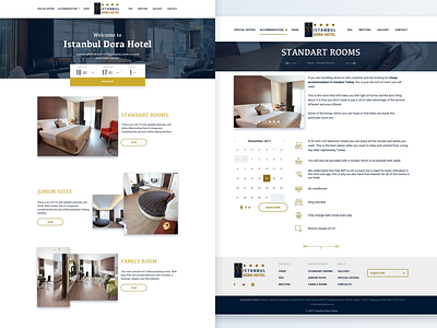 Web site design for hotel booking calendar gradient horeca hotel hotel services interface parallax stroke icons web site