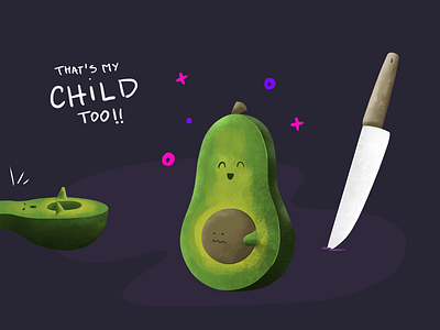 Avocado drama! digital art funny illustration procreate