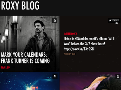 Roxy Blog club dj mobile music responsive roxy web web design