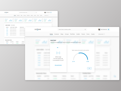 QSonar | Stock Screener screener stock screener stocks ux design web ui