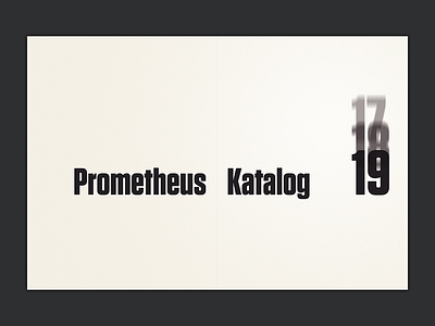 Prometheus Katalog 19 cover catalog catalogue monochrome tungsten typographic design typography