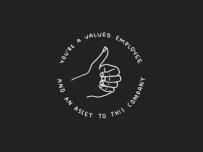 Way to go! badge black and white button hand drawn illustration logo sticker thumbs up
