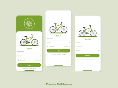 Renting Bike App 02 ui ux app signin signup