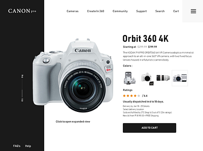 camera Canon minimalist ui ui design uiux