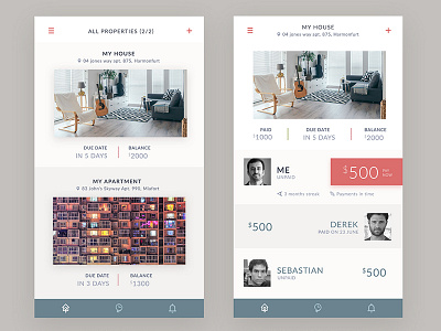 pay rent app cells colors font mobile app payment rent shadow swipe ui ux