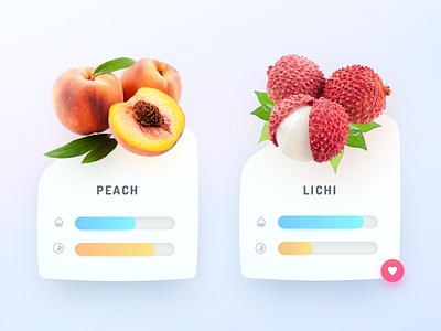 Fruits Card Widgets bar cards colors fruits indicator meter progress ui ux widget